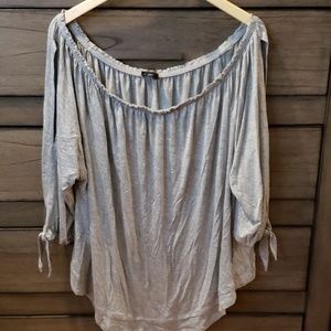 Lane Bryant Grey Off-the-Shoulder Top
